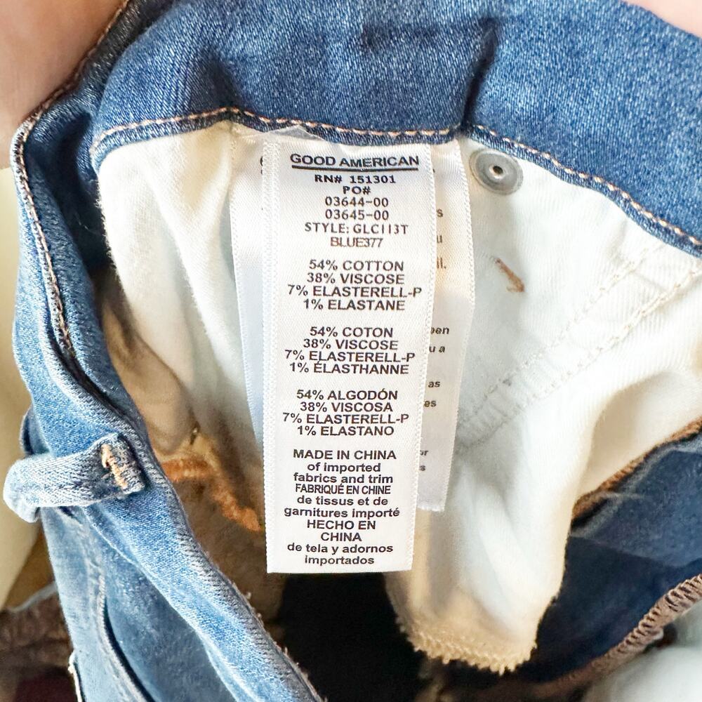 Good American Good Legs Crop High Rise Skinny Jeans Distressed Womens Size 22 - Picture 6 of 9